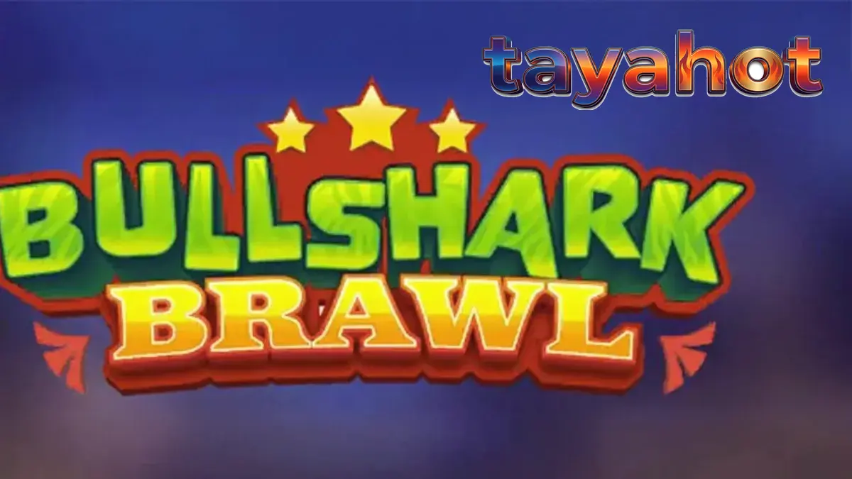 Isang makulay na underwater wrestling ring na may mga pating na luchador sa Bullshark Brawl slot.