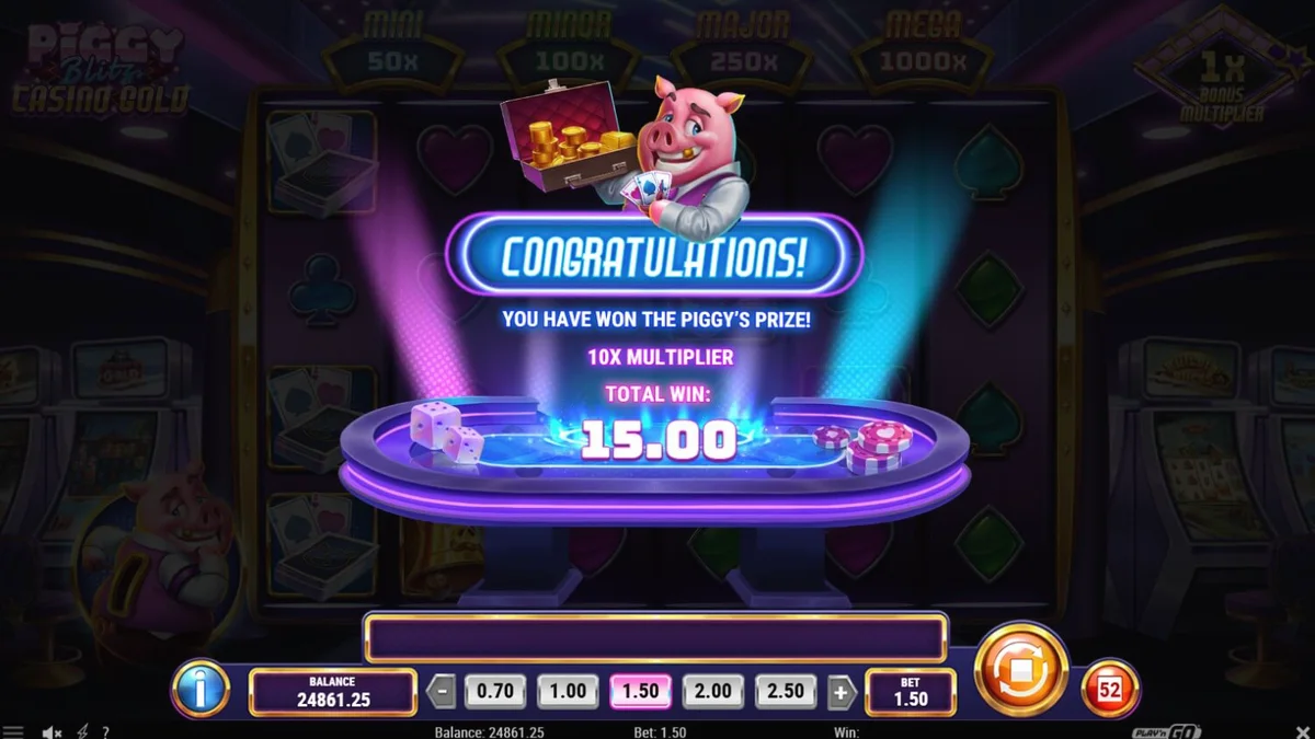 Piggy Blitz Casino Gold slot machine neon casino theme